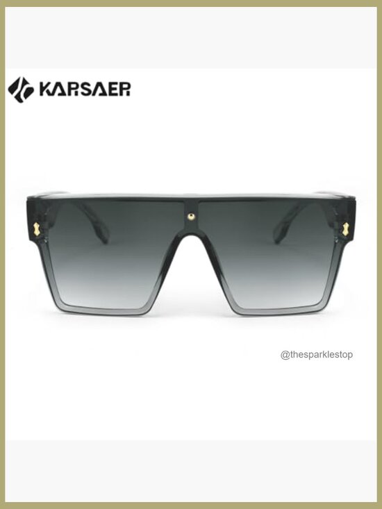 Oversized Square Flat Top Sunglasses with UV400 Protection main image 4